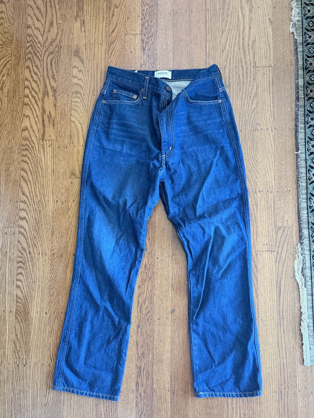 Agolde pinch waiste Straight Leg Dark Blue Denim Jeans